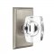 Emtek 8121 Windsor Crystal Knob with Rectangular Rosette Antique Nickel