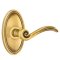 Emtek Elan Door Handle, Classic Brass, Oval Rosette, French Antique (US7) Finish
