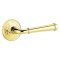 Emtek Merrimack Door Handle, Classic Brass, Lancaster Rosette, Unlacquered Brass (US3NL) Finish