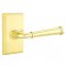 Emtek 8121 Merrimack Lever with Rectangular Rosette Polished Brass