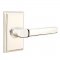 Emtek 8121 Milano Lever with Rectangular Rosette Polished Nickel