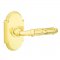 Emtek 8107 Ribbon & Reed Lever with #8 Rosette Polished Brass