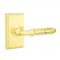 Emtek 8121 Ribbon & Reed Lever with Rectangular Rosette Polished Brass