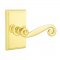 Emtek 8121 Rustic Lever with Rectangular Rosette Polished Brass