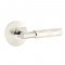 Emtek 5107 T-Bar Tribeca Lever with Modern Rosette Polished Nickel