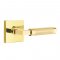 Emtek 5110 L-Square Knurled Lever with Square Rosette Unlacquered Brass