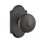 Emtek Butte Sandcast Bronze Knobset, #1 Rosette in Flat Black Bronze (FB) Finish