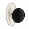 Emtek 8120 Ebony Knob with Oval Rosette Satin Nickel