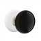 Emtek 8030 Ebony Knob with Porcelain Rosette Satin Nickel