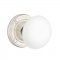 Emtek 8107 Ice White Knob with Ribbon & Reed Rosette Satin Nickel