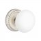 Emtek 8101 Ice White Knob with Rope Rosette Satin Nickel