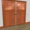 Aluminum Meeting Stile Set with Polypropylene Brush by Pemko on Interior Wooden Double Doors