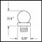 Deltana DTDSBTL, Solid Brass, Large Ball Tip Specs