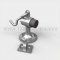 Brushed Chrome Deltana Floor Mount Bumper With Ring Catch