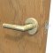 Hager 2300 Charles Lever in 10 Function and US3 Finish applied to wooden door 