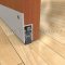 Clear Anodized Pemko Automatic Door Bottom #430 Semi-Mortised into Wooden Interior Door with Seal Closed