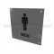 Rockwood ADA Tactile Sign with Braille, "MEN" in US26D finish