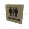 Rockwood ADA Tactile Sign with Braille, Unisex Restroom in US3 finish
