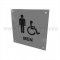 Rockwood ADA Tactile Sign with Braille, MEN and Handicap Accessible in US26 finish
