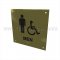 Rockwood ADA Tactile Sign with Braille, MEN and Handicap Accessible in US4 finish