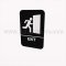Rockwood Molded Plastic ADA Tactile Sign with Braille, Exit Sign in Black Finish