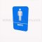Rockwood Molded Plastic ADA Tactile Sign with Braille, Men's Sign in Blue Finish