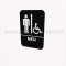 Rockwood Molded Plastic ADA Tactile Sign with Braille, Men's and Handicapped Accessible in Black finish