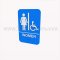 Rockwood Molded Plastic ADA Tactile Sign with Braille, Women's and Handicapped Accessible in blue finish