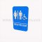 Rockwood Molded Plastic ADA Tactile Sign with Braille, Unisex and Handicap Accessible Restroom in Blue finish