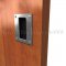 Satin Chrome Door Pull on Wooden Door