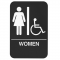 Actual Image of Rockwood Molded Plastic ADA Tactile Sign with Braille, Women's and Handicap Accessible Sign