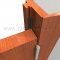On hinge side, closed position