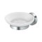 Deltana BBS Bath Series Solid Brass, Frosted Glass Soap Dish Polished Chrome (US26) Finished