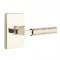 Emtek 5112 L-Square Hammered Lever with Modern Rectangular Rosette Polished Nickel
