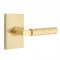 Emtek 5112 L-Square Hammered Lever with Modern Rectangular Rosette Satin Brass