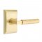 Emtek 5111 L-Square Hammered Lever with Neos Rosette Satin Brass