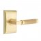 Emtek 5111 L-Square Knurled Lever with Neos Rosette Satin Brass
