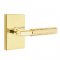 Emtek 5112 T-Bar Hammered Lever with Modern Rectangular Rosette Unlacquered Brass
