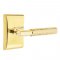 Emtek 5111 T-Bar Hammered Lever with Neos Rosette Unlacquered Brass