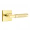 Emtek 5110 T-Bar Knurled Lever with Square Rosette Unlacquered Brass