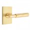 Emtek 5112 T-Bar Tribeca Lever with Modern Rectangular Rosette Satin Brass