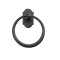 Emtek 2301 Sandcast Bronze Towel Ring with #1 Rosette in Flat Black