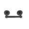 Emtek Sandcast Bronze Paper Holder Spring Rod Style with #2 Rosette Flat Black Bronze Patina Finish (FB) Finished