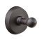 Emtek 2308 Sandcast Bronze Single Hook with #2 Rosette Flat Black Bronze Patina Finish (FB) Finished