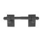 Emtek Wrought Steel Paper Holder - Spring Rod Style with #3 Rosettes in Flat Black Steel