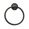 Emtek Tuscany Bronze Towel Ring with #15 Rosette, Flat Black Bronze Patina Finish (FB)