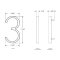 Emtek Modern House Numbers 3 digit Specs