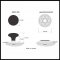 Product Specs for Emtek 8106 Ebony Knob with Lancaster Rosette