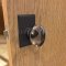 Application Image for Emtek 8121 Hampton Knob with Rectangular Rosette Flat Black