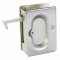 Emtek Pocket Door Lock in Tumbled White Bronze Finish - Open